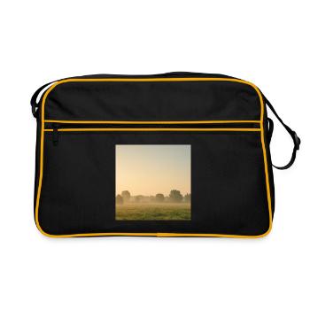 Brouillard matinal sur la prairie dorée - Sac Retro - noir/or - Devant