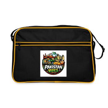 Pakistan Streetwear Culture Logo – Urban Heritage - Sac Retro - noir/or - Devant