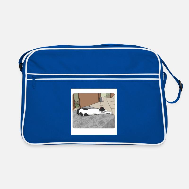 Chat allongé sur un lit fleuri Sac Retro