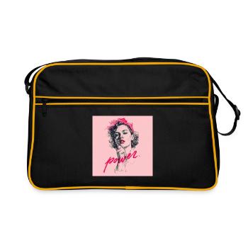 Illustration de pouvoir féminin - Sac Retro - noir/or - Devant