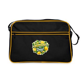Squeeze the Day Lemon Design - Retro Bag - black/gold - Front