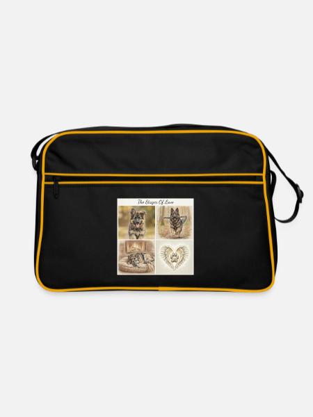 T-shirt cadeau de maman berger allemand sable - Sac Retro - noir/or - Devant