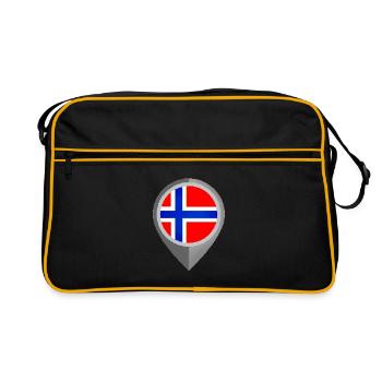 Conception de l’épingle du drapeau norvégien - Sac Retro - noir/or - Devant
