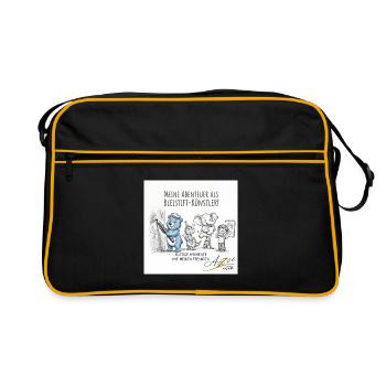 Bleistiftkünstler-Abenteuer mit Freunden - Retro Tasche - Schwarz/Gold - Vorne