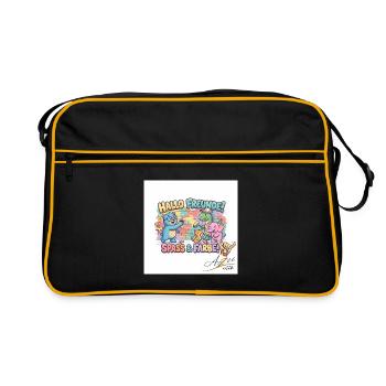 Hallo Freunde Spass und Farbe - Retro Tasche - Schwarz/Gold - Vorne