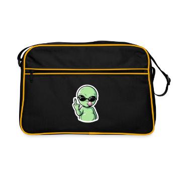 Extraterrestre avec lunettes de soleil Groove de fellation - Sac Retro - noir/or - Devant