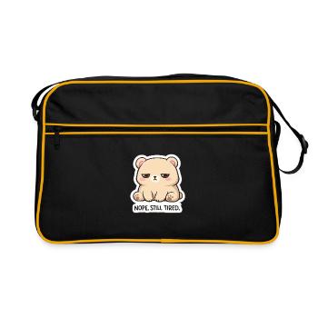 KuschelBär: Nope. Still Tired. - Retro Bag - black/gold - Front