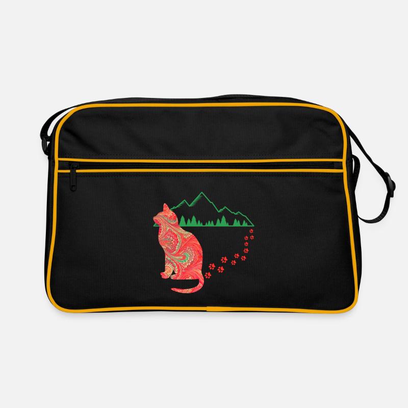 katze mit spuren e 91 Retro Tasche