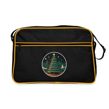 Sapin de Noël d’hiver - Sac Retro - noir/or - Devant