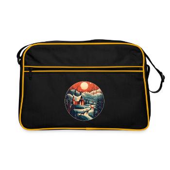 Christmas Winter Landscape - Retro Bag - black/gold - Front