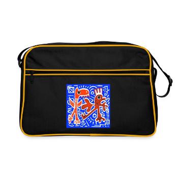 Créatures en orange - Sac Retro - noir/or - Devant