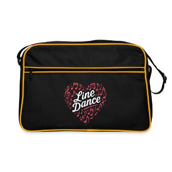 Danse en ligne - Danse avec le cœur - Musique Cadeau - Sac Retro - noir/or - Devant