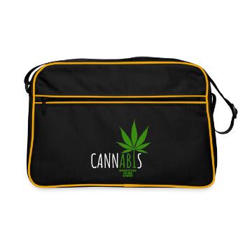 CannABIs Abi durchgezogen - Abitur - Spruch - Retro Tasche - Schwarz/Gold - Vorne