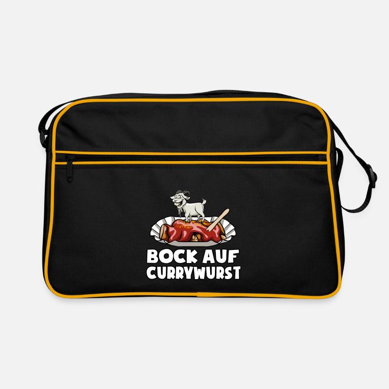 Bock auf Currywurst - Fast Food - Spruch Retro Tasche