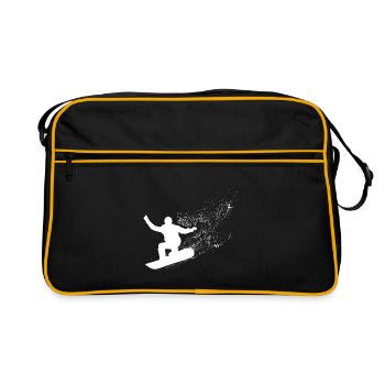 Snowboard, Halfpipe, Winter sports, Ski holidays - Retro Bag - black/gold - Front