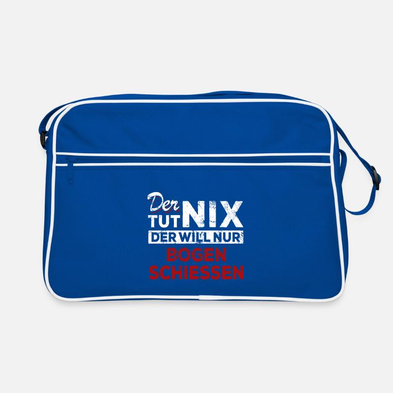 Der tut nix der will nur Bogen schießen - Spruch Retro Tasche