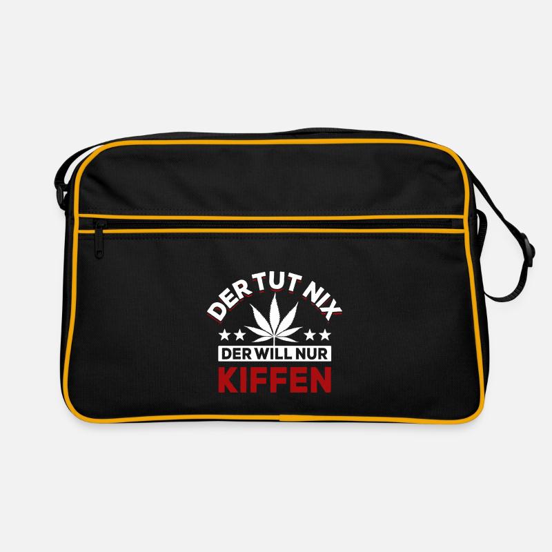 Der tut nix der will nur Kiffen - Spruch Retro Tasche