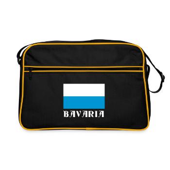 Bavaria Flag with Gothic Text - Retro Bag - black/gold - Front