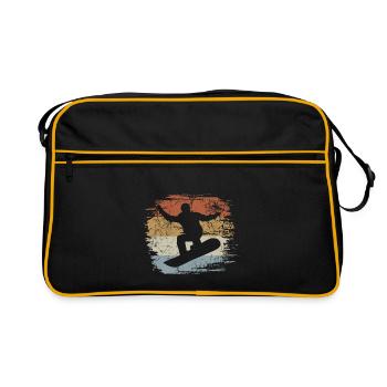 Snowboard, Halfpipe, Winter sports, Skiing - Retro Bag - black/gold - Front