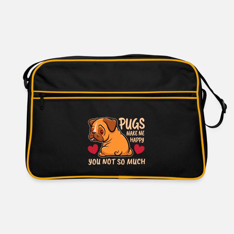 Mopse machen mich glücklich, du nicht so sehr Retro Tasche