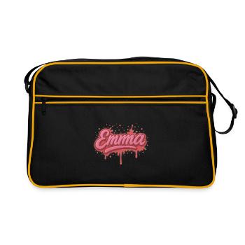 Graffiti Prénom Emma cadeau idéal imprimable  - Sac Retro - noir/or - Devant
