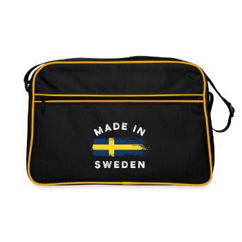 Fabriqué en Suède - Drapeau de la Suède - Sac Retro - noir/or - Devant