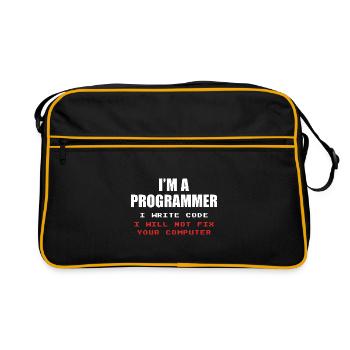 Programmer Geek Computer Programming Coder L - Retro Bag - black/gold - Front
