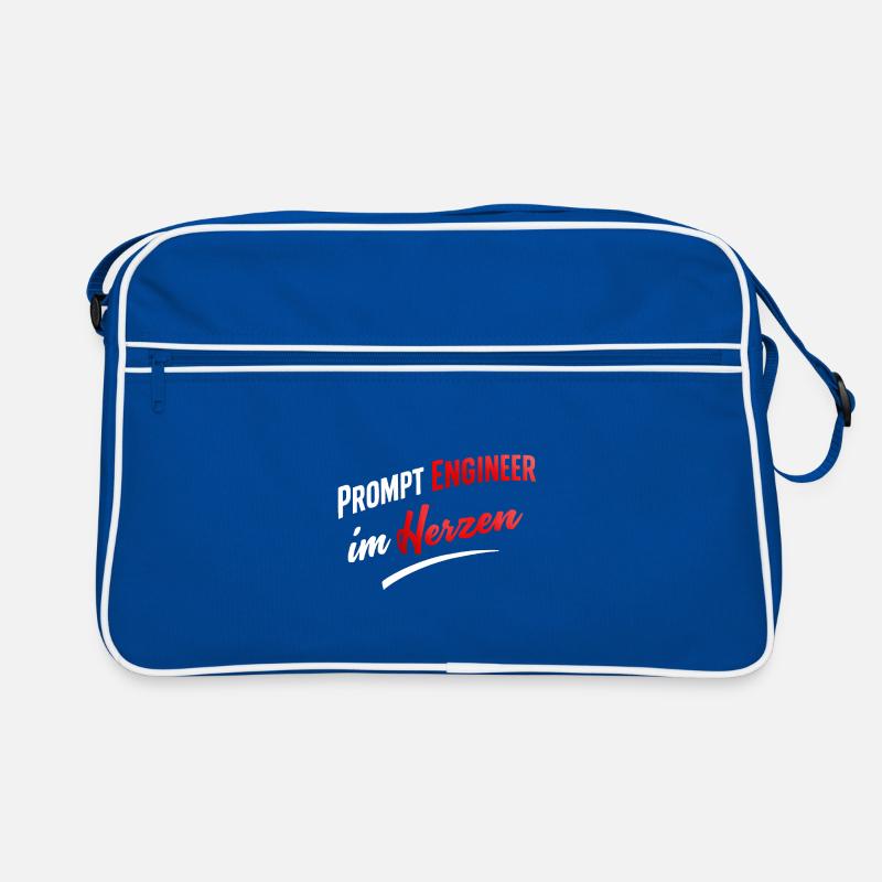 Prompt Engineer im Herzen  Retro Tasche