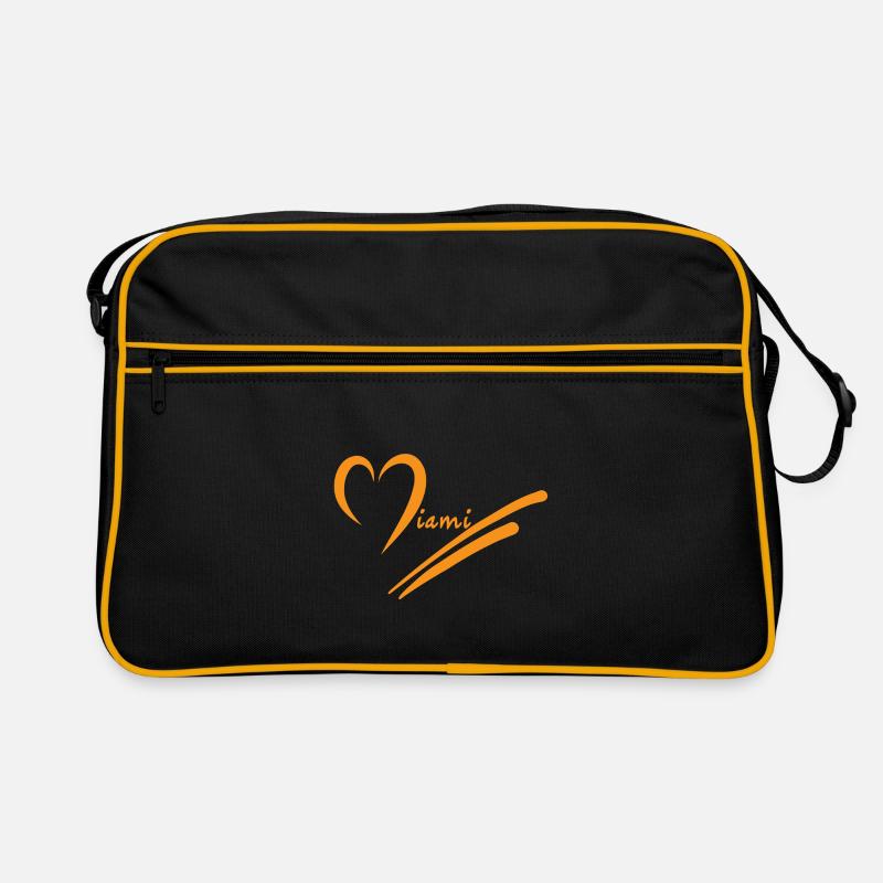 Miami Design - Orange - Retro Tasche - Schwarz/Gold
