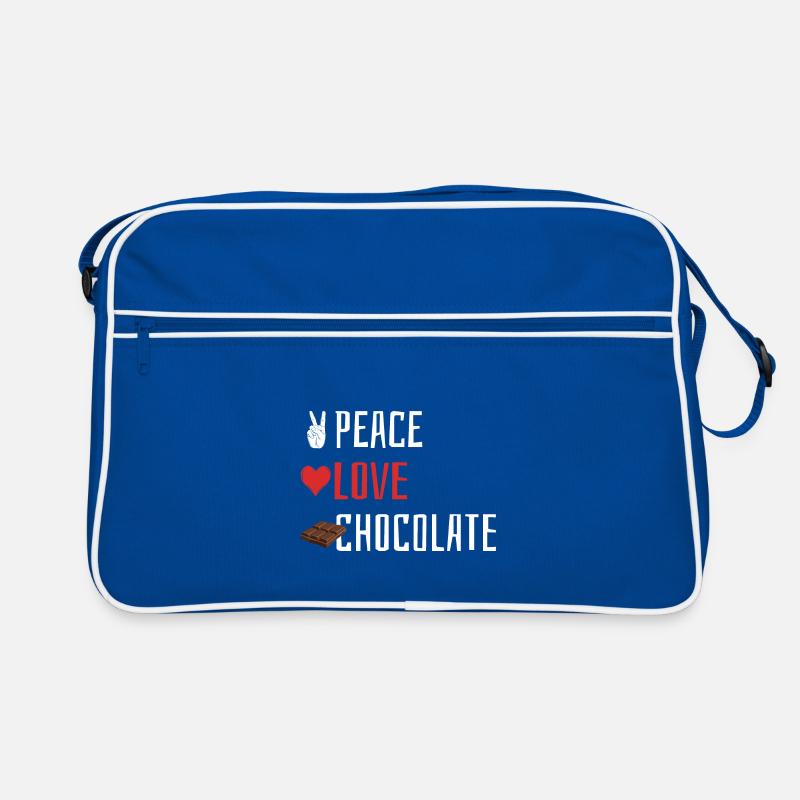 Peace Love Chocolate - Herz Retro Tasche