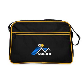 Go Solar - Photovoltaik - Solarenergie - Dach - Retro Tasche - Schwarz/Gold - Vorne
