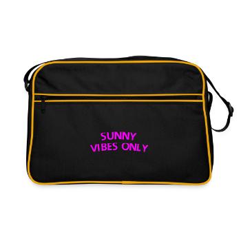Nur sonnige Vibes - Retro Tasche - Schwarz/Gold - Vorne