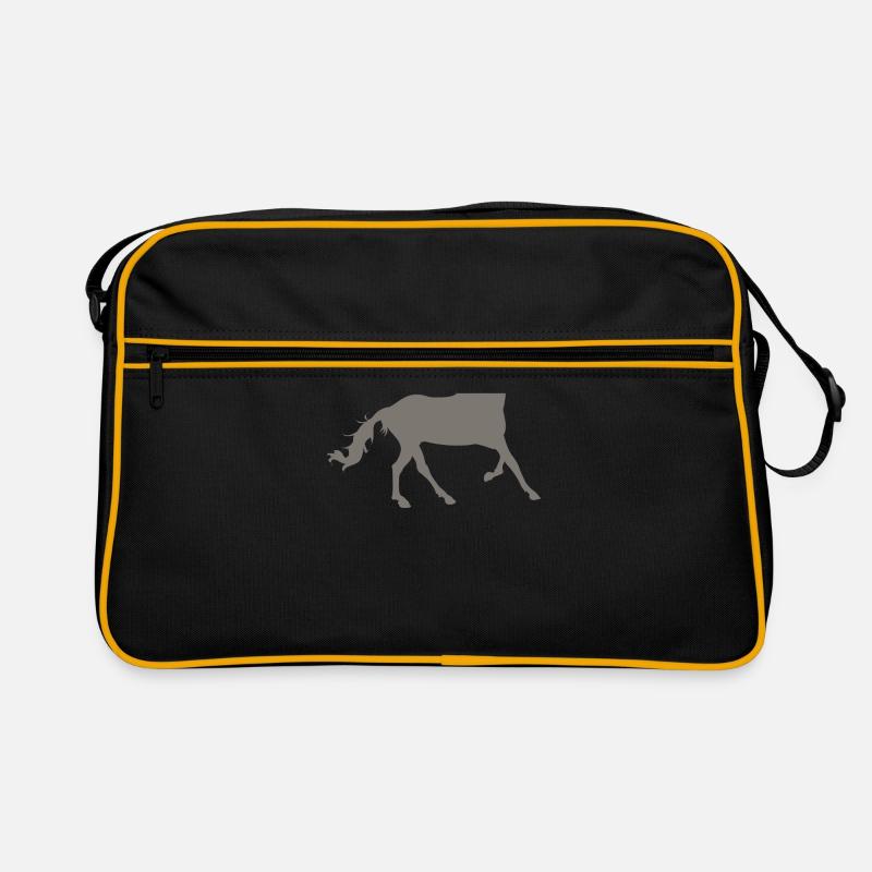 Pferd - Retro Tasche - Schwarz/Gold