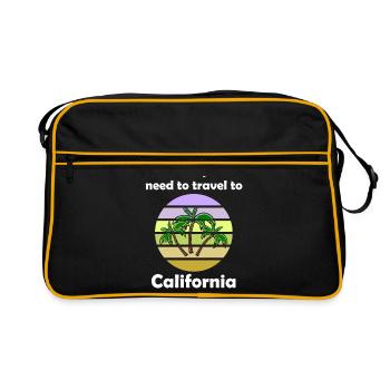 Vacances en Californie - Sac Retro - noir/or - Devant