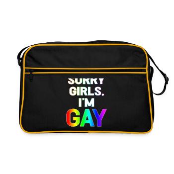 Désolé les filles, je suis gay - Sac Retro - noir/or - Devant