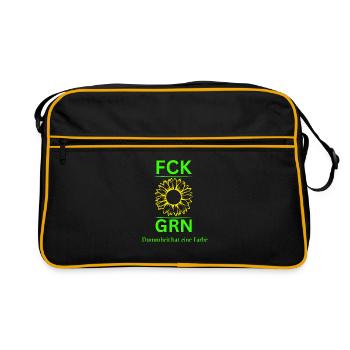 FCK GRN-Anti Green stupidité a une couleur - Sac Retro - noir/or - Devant