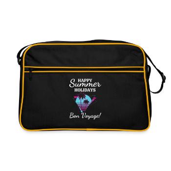 Happy Summer Holidays-Bon Voyage!-Summer Holiday - Retro Bag - black/gold - Front