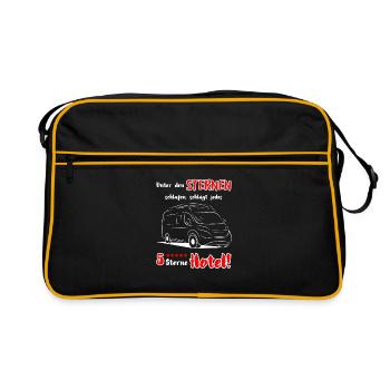 Camping Van Camping-car Dicton + Motif - Sac Retro - noir/or - Devant