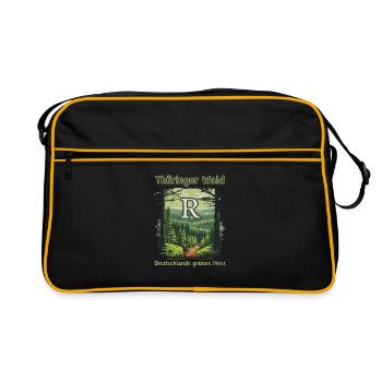 Thuringia-Germany's green heart-Rennsteig - Retro Bag - black/gold - Front