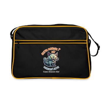 Good morning? Huh! Beware of old very thin ice - Retro Bag - black/gold - Front