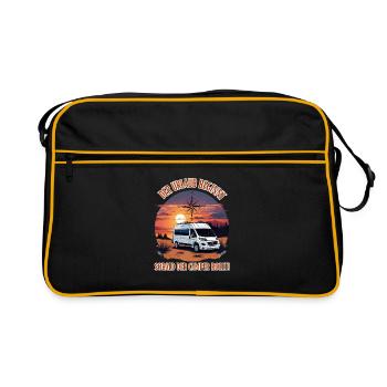 Les vacances commencent dès que le camping-car roule ! - Sac Retro - noir/or - Devant