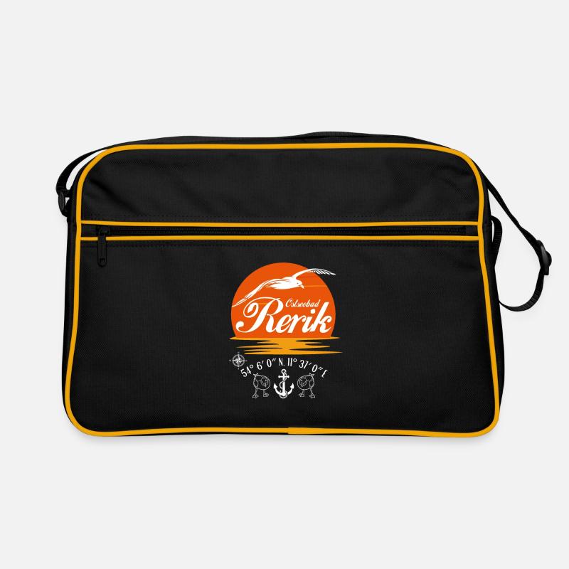 Rerik-Ostseebad coordinates, seagull and anchor Retro Bag