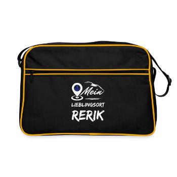 Rerik mon endroit préféré-Station balnéaire de la mer Baltique Rerik-Ancre Seagull - Sac Retro - noir/or - Devant