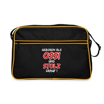 Né en tant qu’Ossi et fier de l’être ! - Sac Retro - noir/or - Devant
