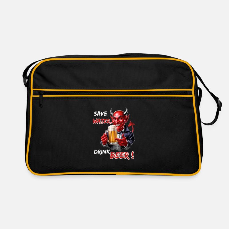 Save Water, Drink Beer - Funny Party Devil Retro Bag