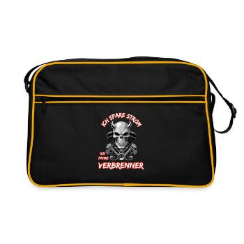 J’économise de l’électricité Je conduis des moteurs à combustion - Sac Retro - noir/or - Devant