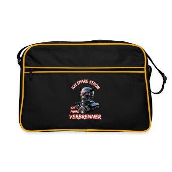 J’économise de l’électricité Je conduis des moteurs à combustion - Sac Retro - noir/or - Devant