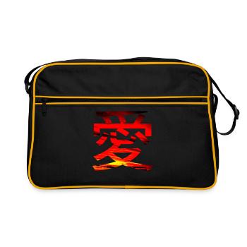 L'amour en japonais - Sac Retro - noir/or - Devant