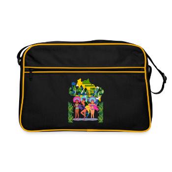 Brasilien Karneval Rio de Janeiro - Retro Tasche - Schwarz/Gold - Vorne