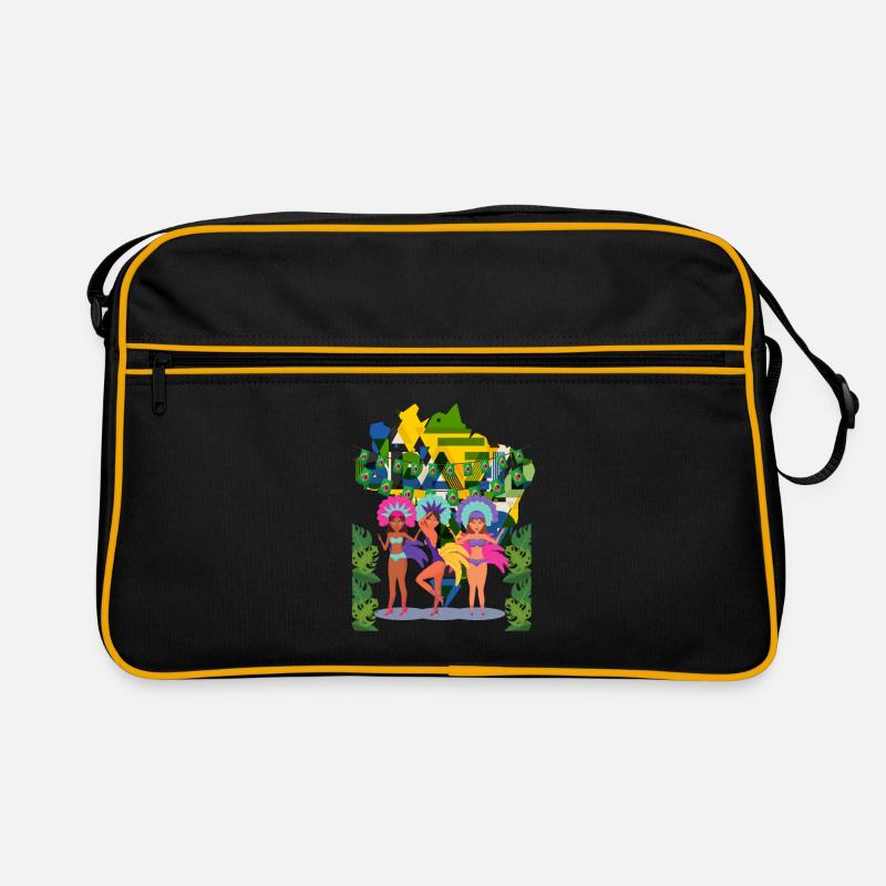 Brasilien Karneval Rio de Janeiro - Retro Tasche - Schwarz/Gold
